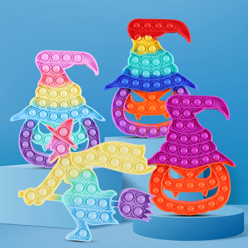 

Силиконовые нажимные пузырьки для пальцев, игрушки для снятия стресса на Хэллоуин, ремесла для сжимания, игрушки для взрослых и детей для сн...