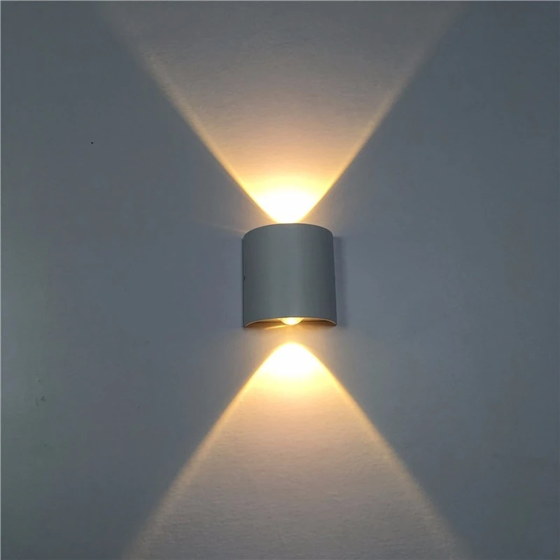 

External Wall Light Up Down Semicircle Waterproof Indoor Outdoor Sconce 6w 2w