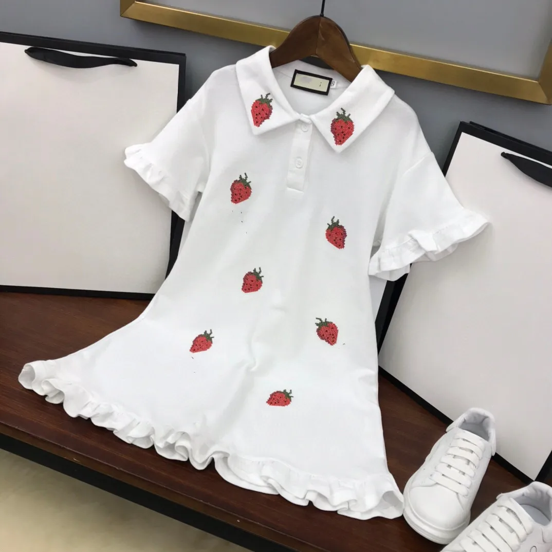 

2021 Summer new fruit pattern cotton brand Girl College dress 4681012 years old Y