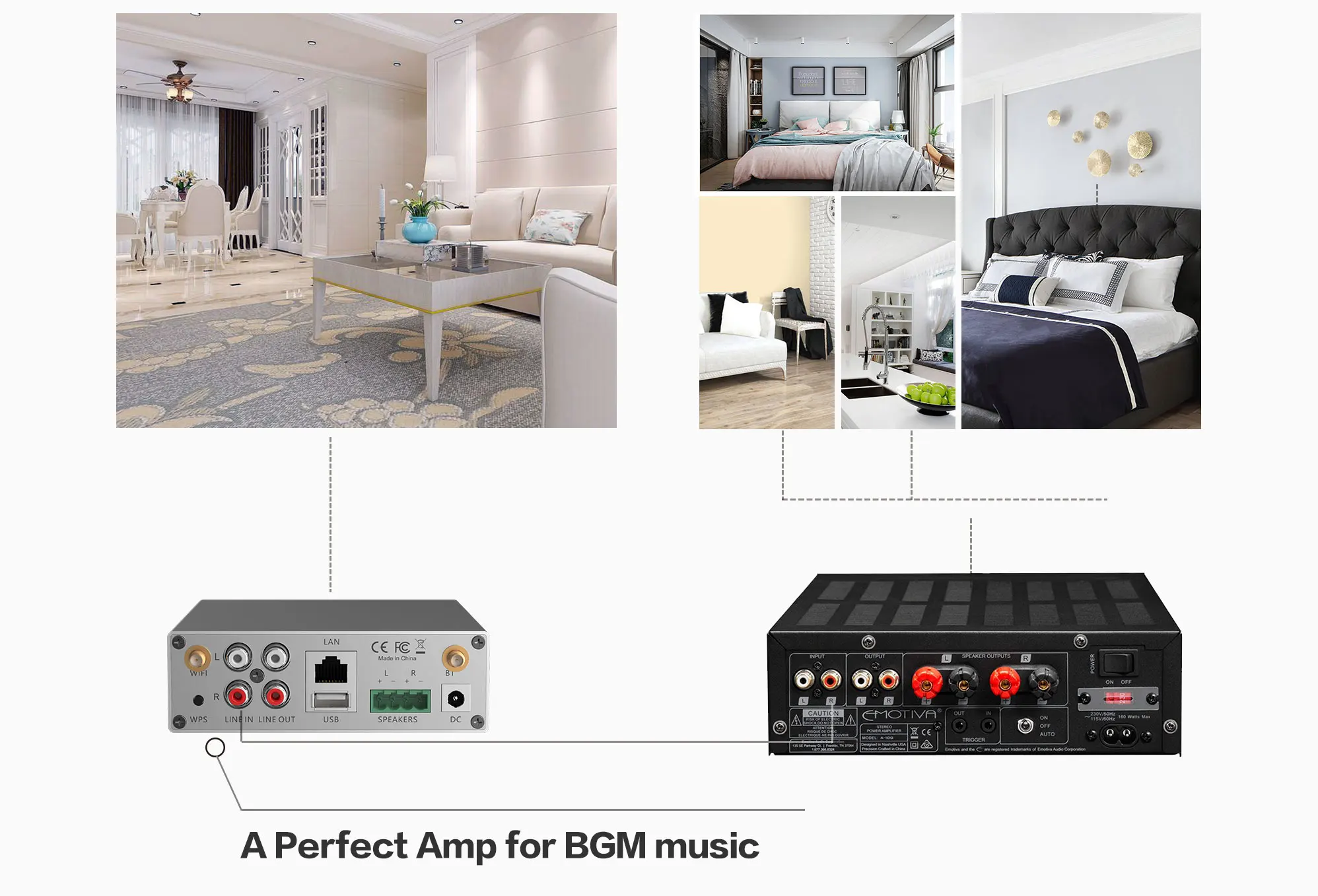 A50 мини домашний WiFi и Bluetooth Hi-Fi стерео Класс D Цифровой мультирум усилитель с Spotify Airplay эквалайзер бесплатное приложение