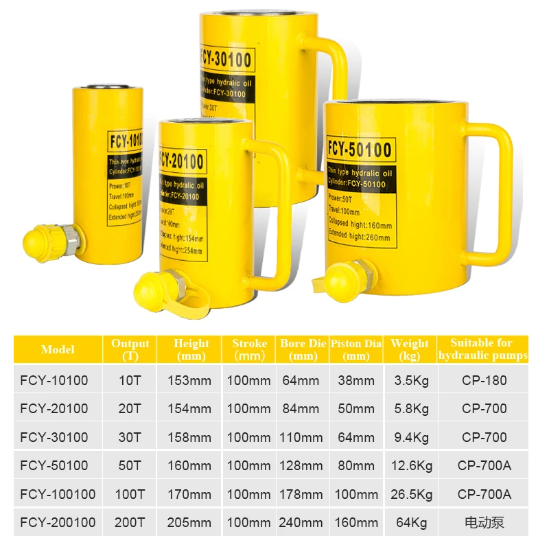 1 шт. длинный гидравлический цилиндр FCY-30100 домкрат с выходом 30T ход 100 мм |