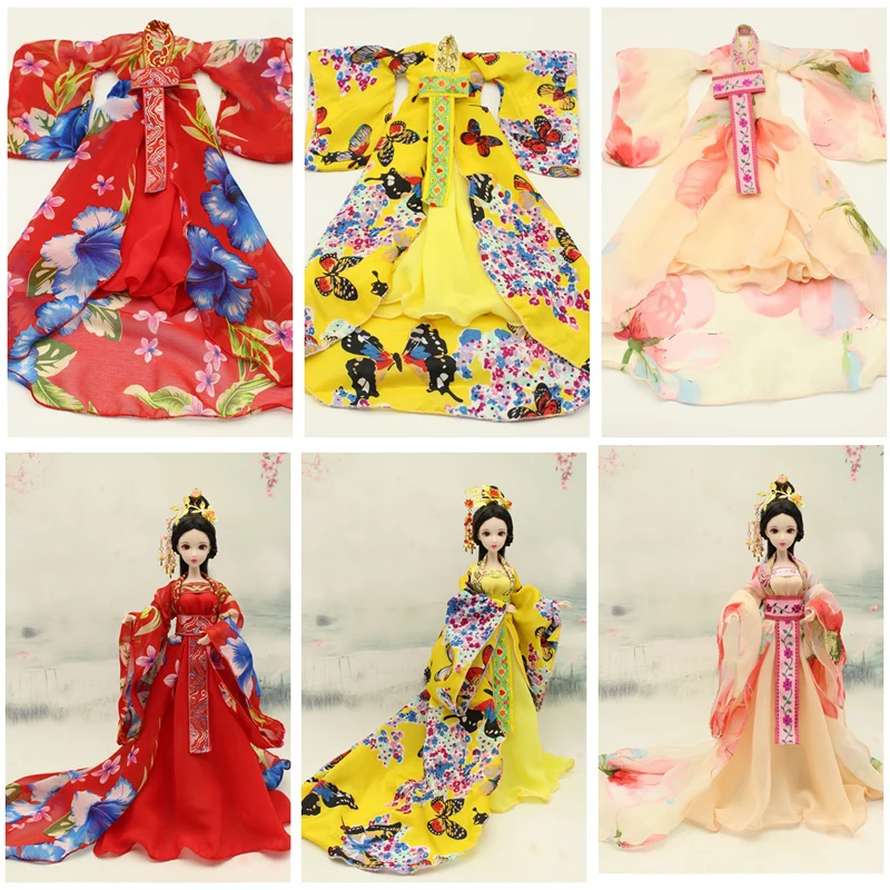 Ручная работа Bjd 1/6 Одежда для кукол Китайский древний костюм шифоновая девочек 30