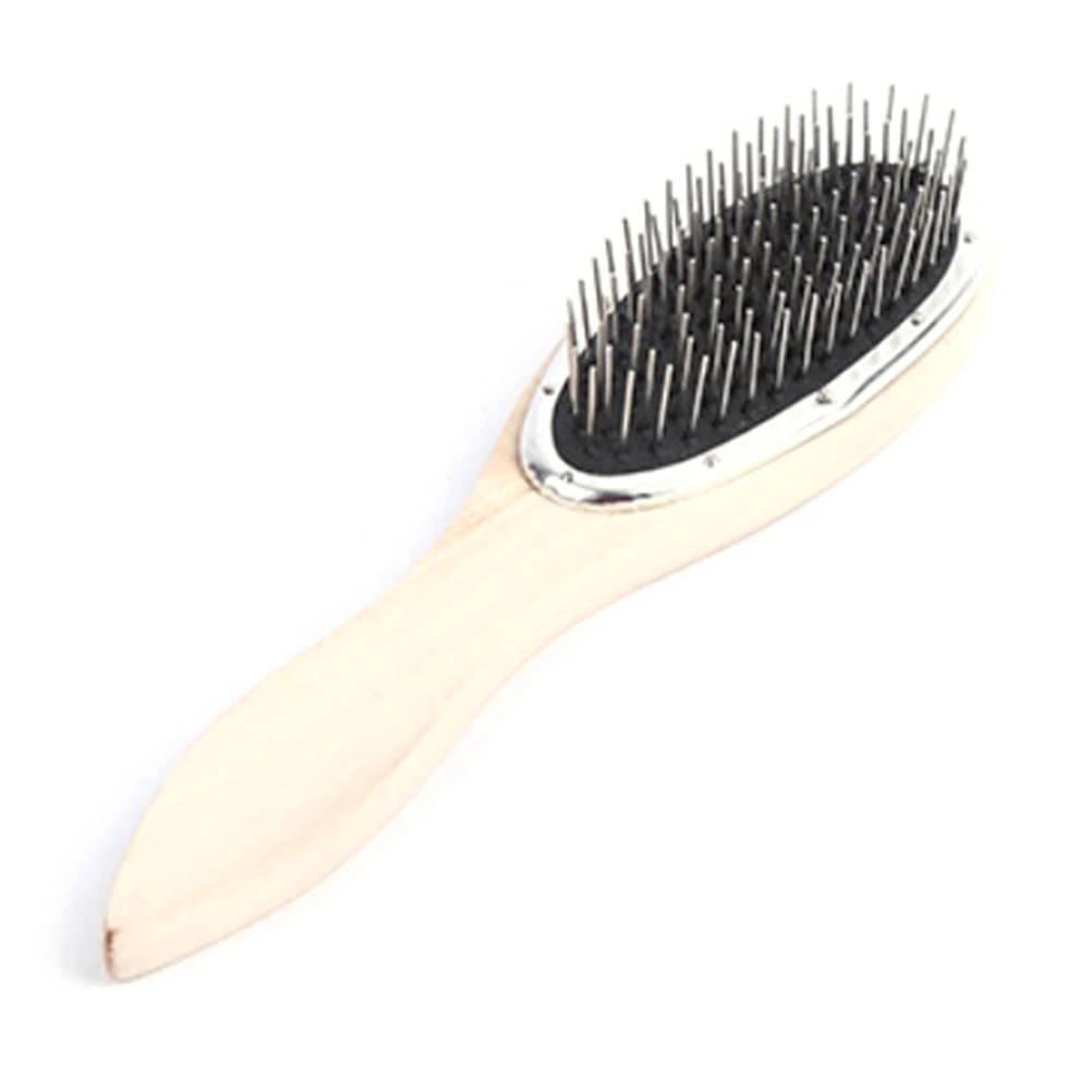 

Wholesale 1 Pcs Steel Tooth Plastic Brushes Wood Comb Wig Hair Brush Anti-Static For Mannequin Head