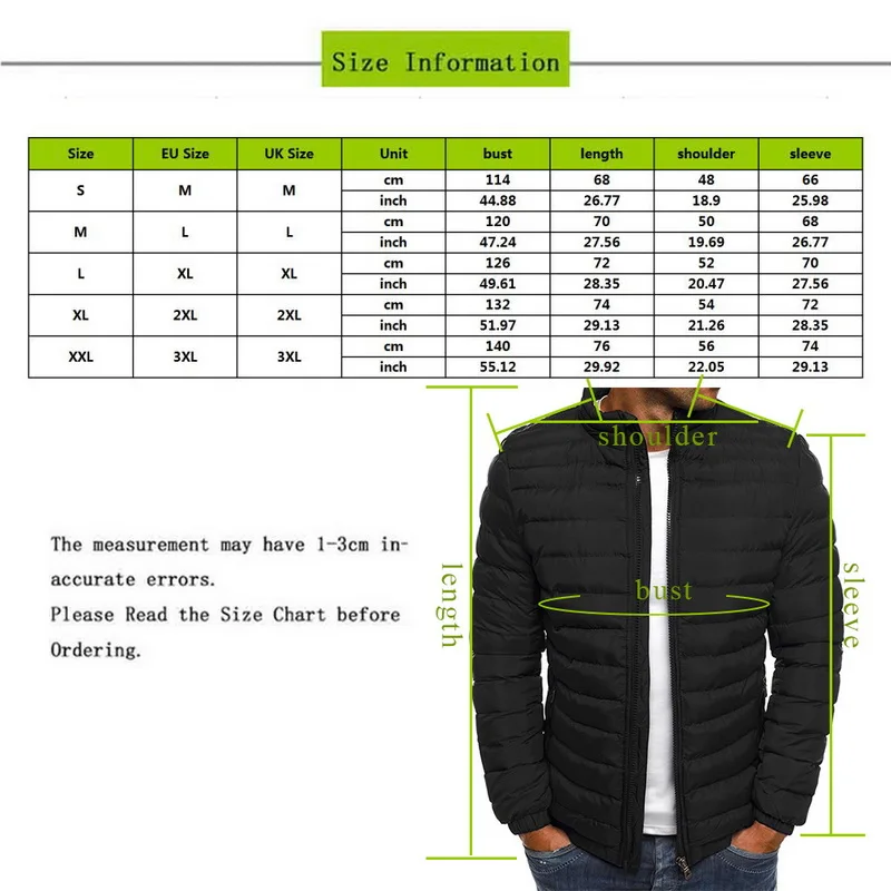 

Mens Classic Warm Parka Coats Autumn Winter Waterproof Zipper Outwear Pocket Stand Collar Men Striped Parkas Jackets