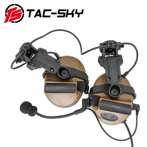 Тактическая гарнитура TAC SKY COMTAC II, шлем с креплением, шумоподавление, пикап, съемка, гарнитура с адаптером, PTT рация, гарнитура