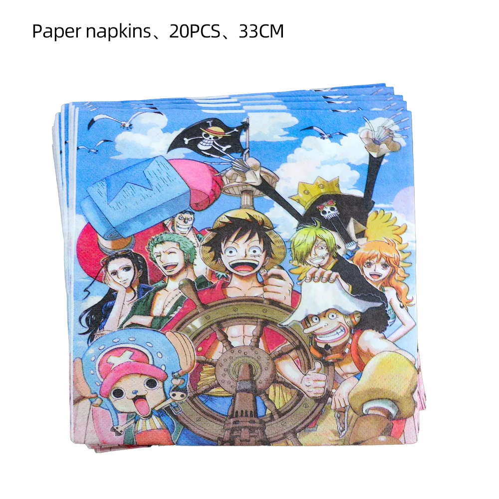 One Piece Theme Disposable Party Tableware Happy Birthday Decoration Cup Plate Latex Balloon Baby Shower Supplies Kid Gift | Дом и сад