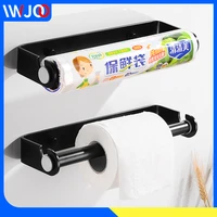 toilet paper holder black cabinet plastic wrap holder dispenser kitchen paper holder hanger tissue roll towel rack wall mounted