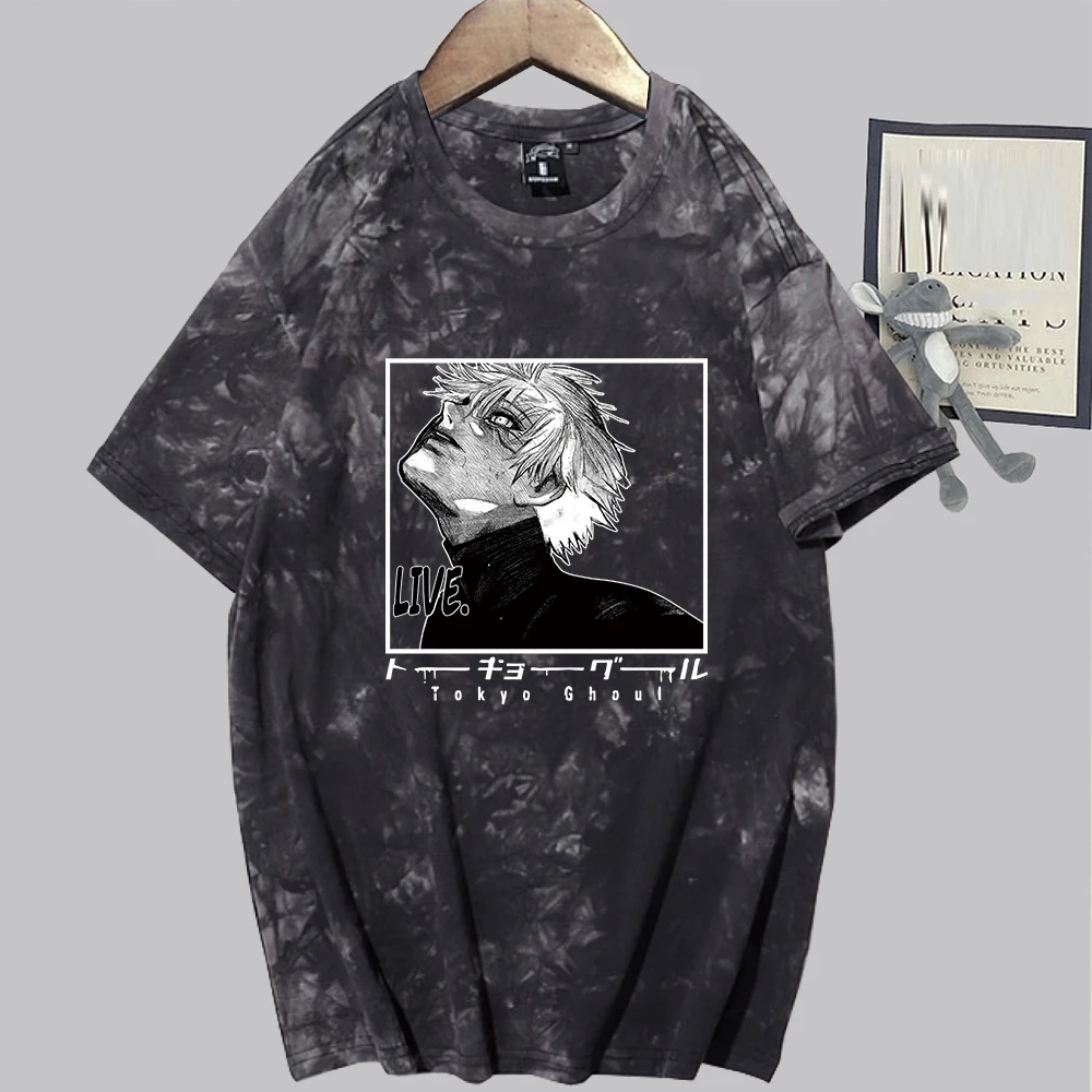 

Футболка мужская с аниме Токио Гуль, винтажная индивидуализированная одежда, повседневный топ с коротким рукавом, унисекс, на лето