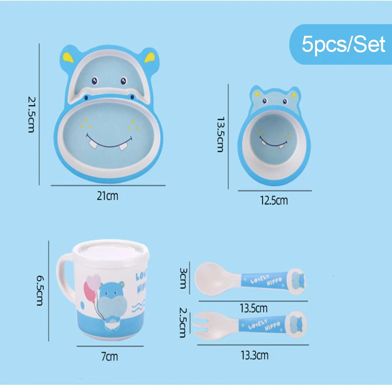 Прикусы 5 шт./компл. столовая посуда для кормления ребенка бамбуковая разделенная