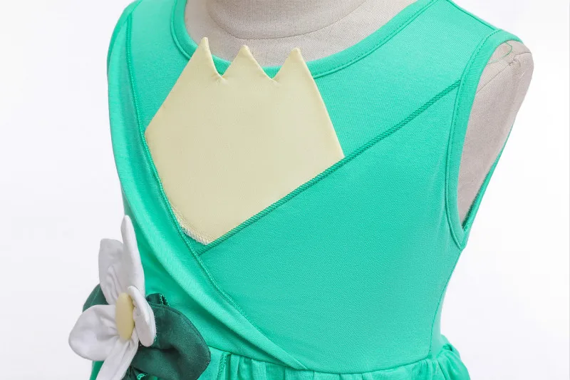 Платье для девочек Костюм зеленой лягушки принцессы и тианы Детская одежда