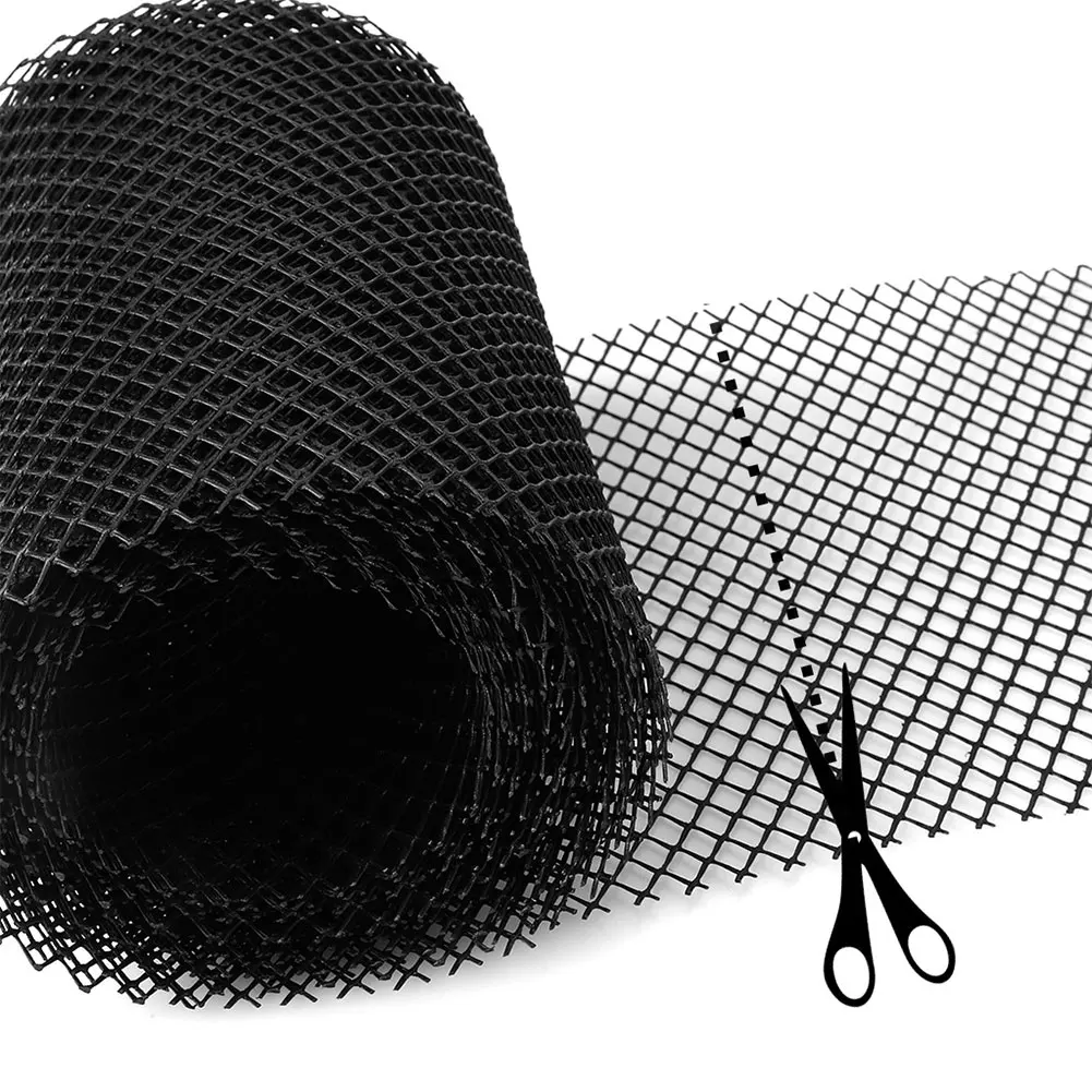 

18cmx8m Roof Panels Gutter Guard Mesh Plastic With Stakes Leaf Protection For Drainage Black Anti Clogging Roll Net Cover Splash
