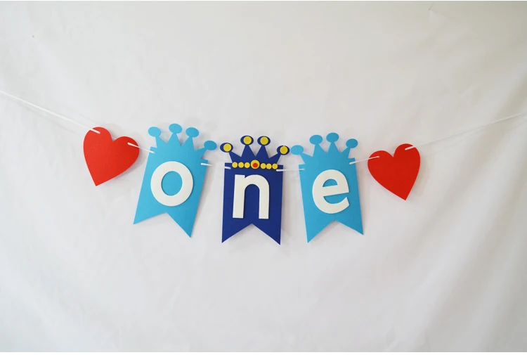 Гирлянда с баннером Crown One для мальчиков и девочек украшение первого дня рождения