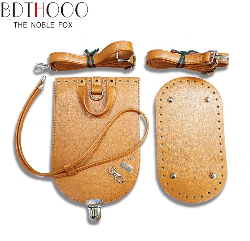 

Washable woven double shoulder bag material rattan manual bag DIY leather hardware accessories 7-piece set