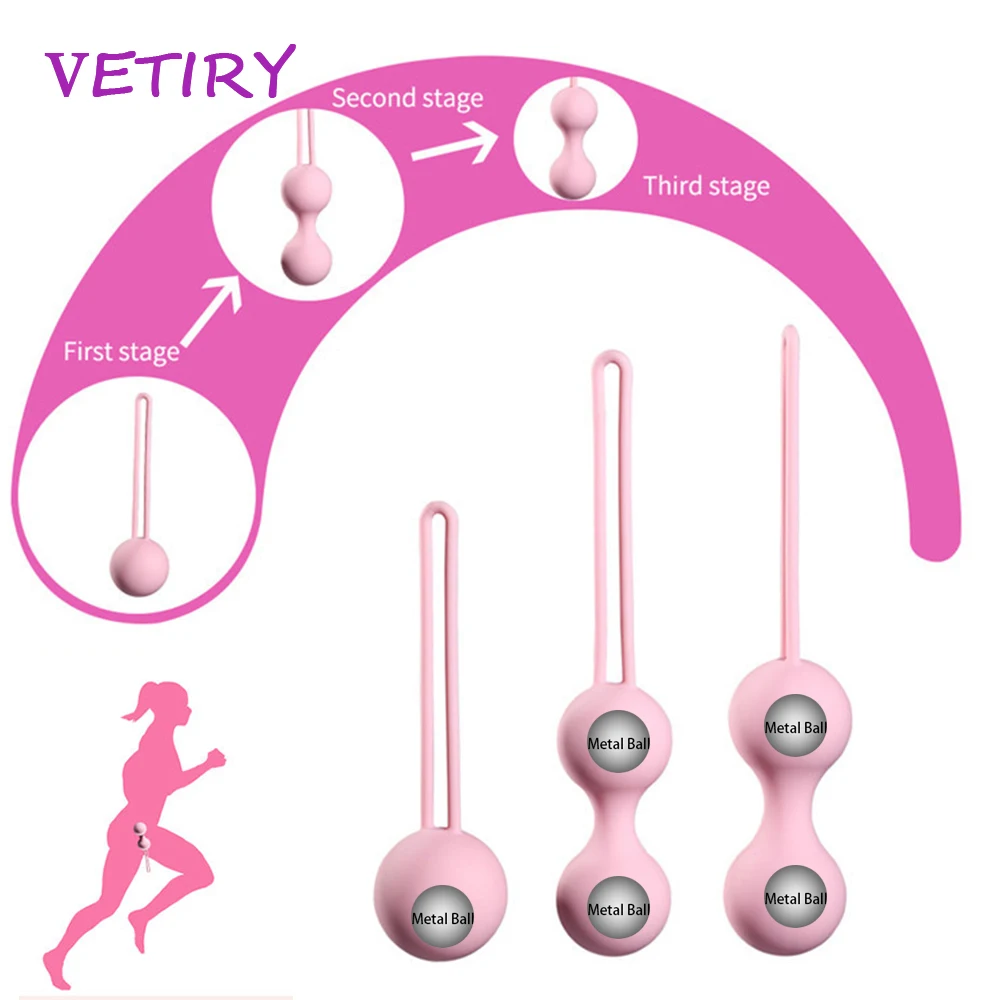 

VETIRY Medical Silicone Vibrator Kegel Balls Exercise Tightening Device Balls Ben Wa Ball for Women Vaginal Massager Sex Toys