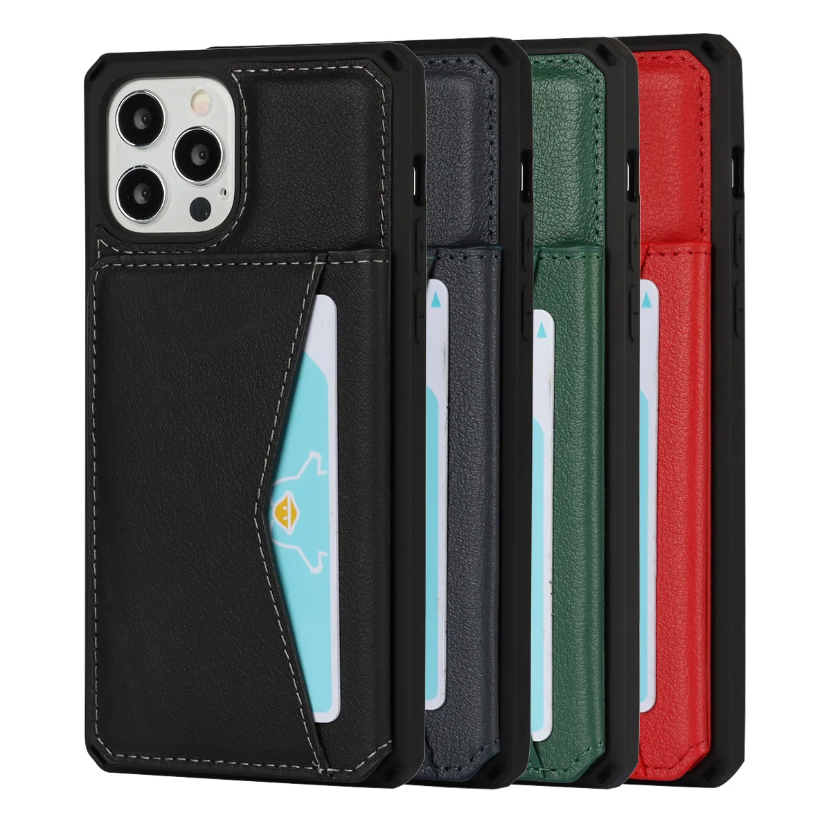 

for iPhone 12 Pro Leather Wallet Case with apple 11 promax Card bag Holder cases xr Magnetic Durable Shockproof xs max cover