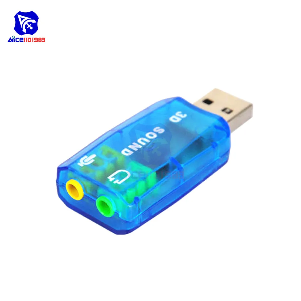 Адаптер звуковой карты diymore CM108 с USB на 3D Аудио случайный цвет | Электронные