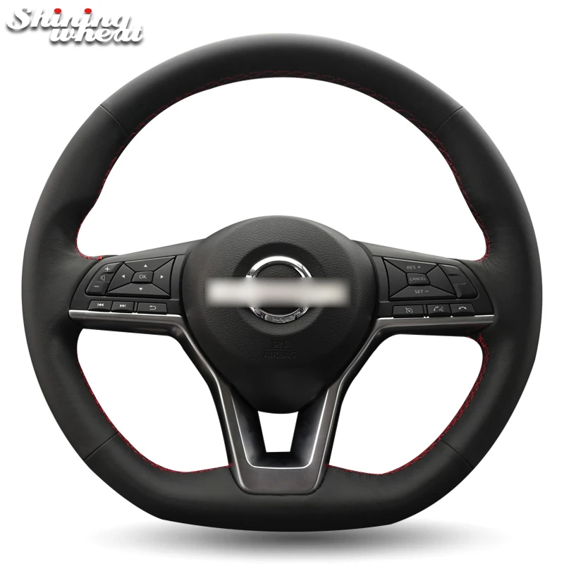 

Black Genuine Leather Car Steering Wheel Cover for Nissan X-Trail 2017