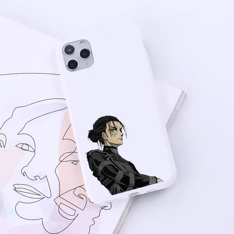 

Attack on Titan Eren Jaeger anime Phone Case Candy Color for iPhone 6 7 8 11 12 s mini pro X XS XR MAX Plus
