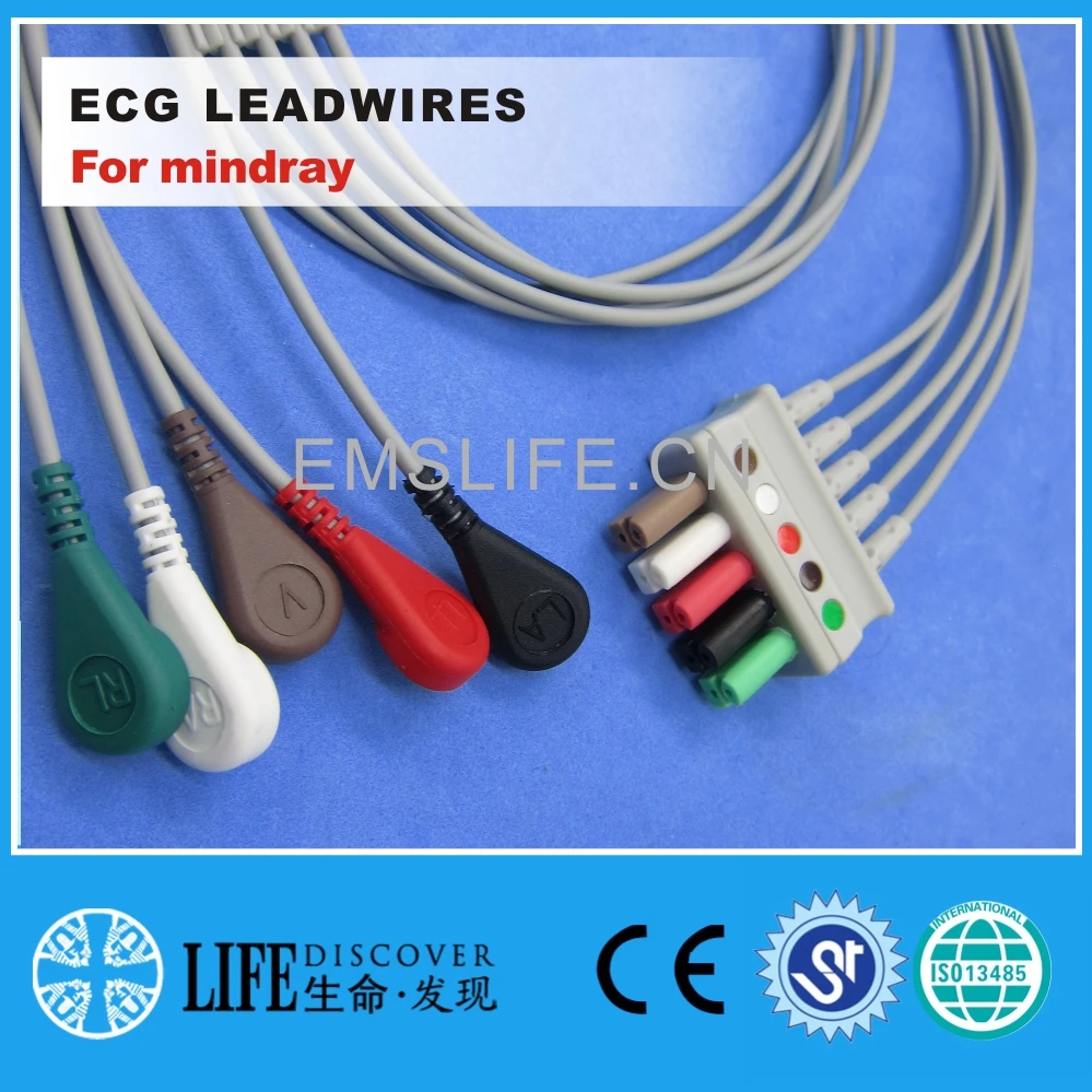 ECG leadwires с 5 свинцовыми защелками для mindray EL6501A EL6502B T5/T8| |