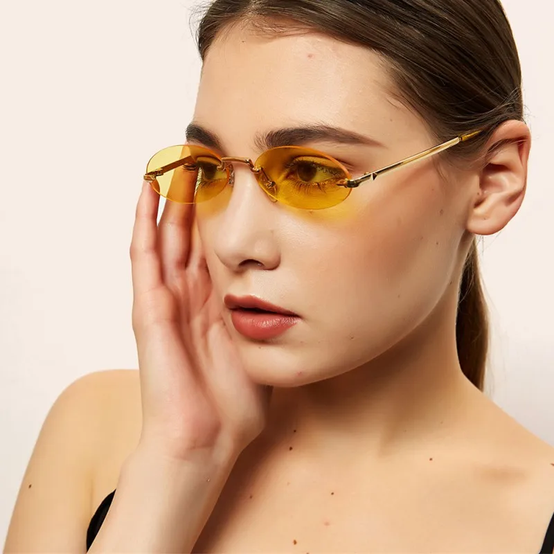 Солнцезащитные очки в стиле ретро для женщин овальные солнечные аксессуары без