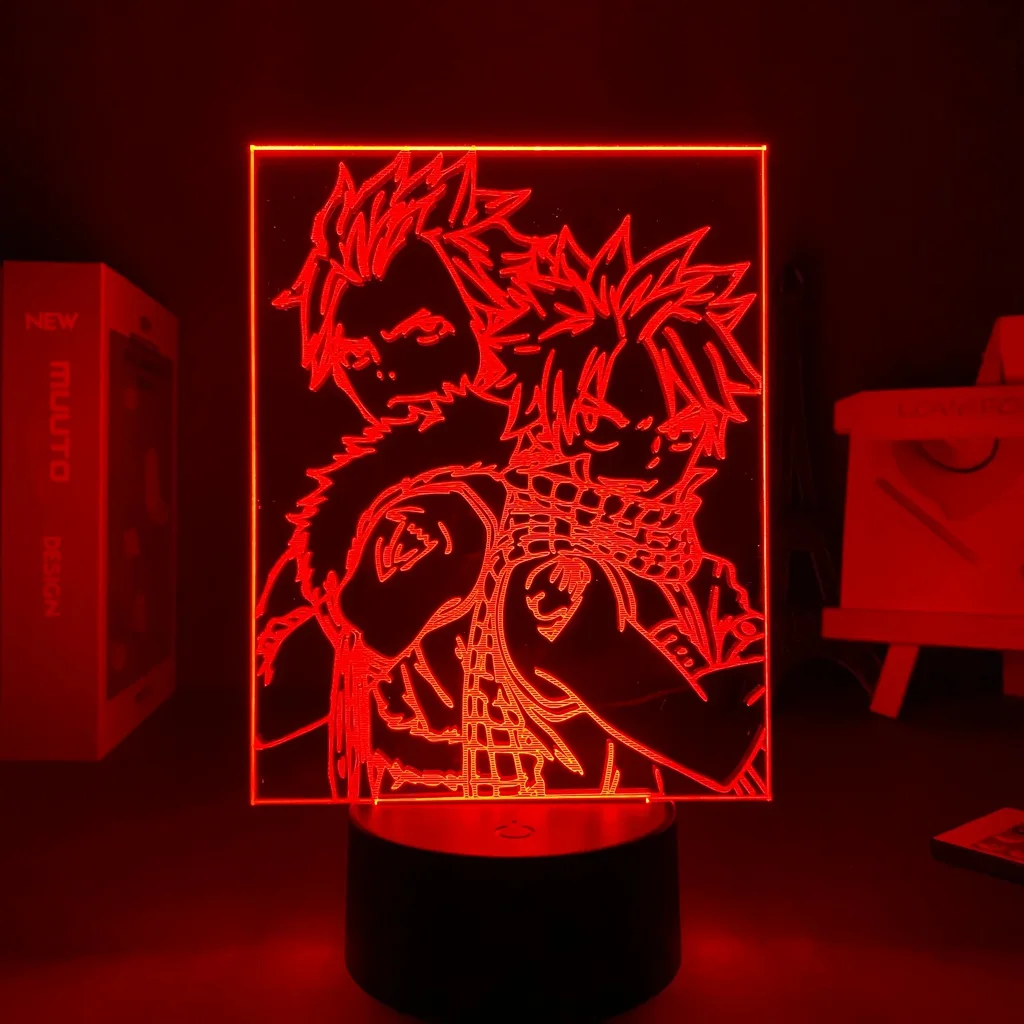 

Night Light Anime Fairy Tail Natsu Dragneel and Erza Scarlet Hug Led Touch Sensor Nightlight for Child Room Decor Table 3d Lamp