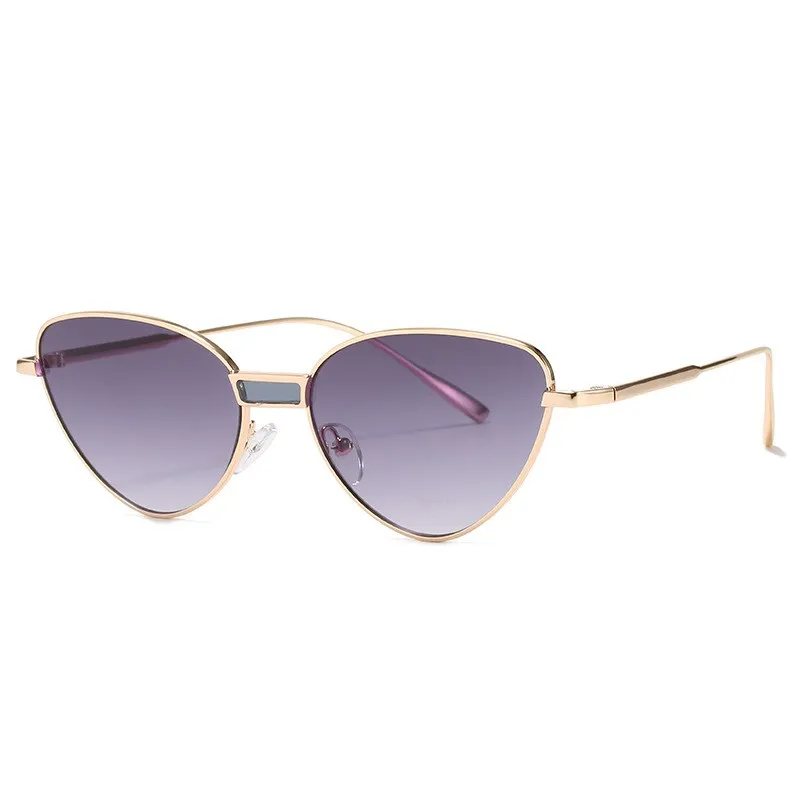 

2021 New Cat Eye Fashion Sunglasses Women metal Frame Classic Sun glasses Ladies Retro Fashion Mirror Sunglasses UV400 oculos