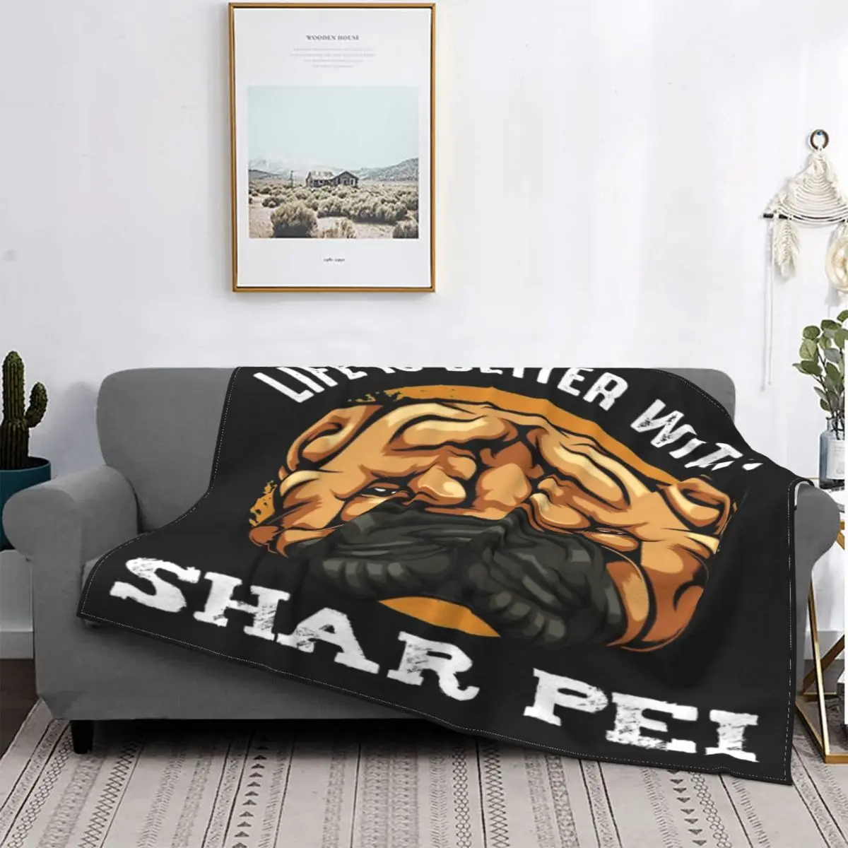 

Manta A cuadros Life Is Better With A Shar Pei, para cama colcha, manta de Anime A cuadros, textil de lujo para el hogar