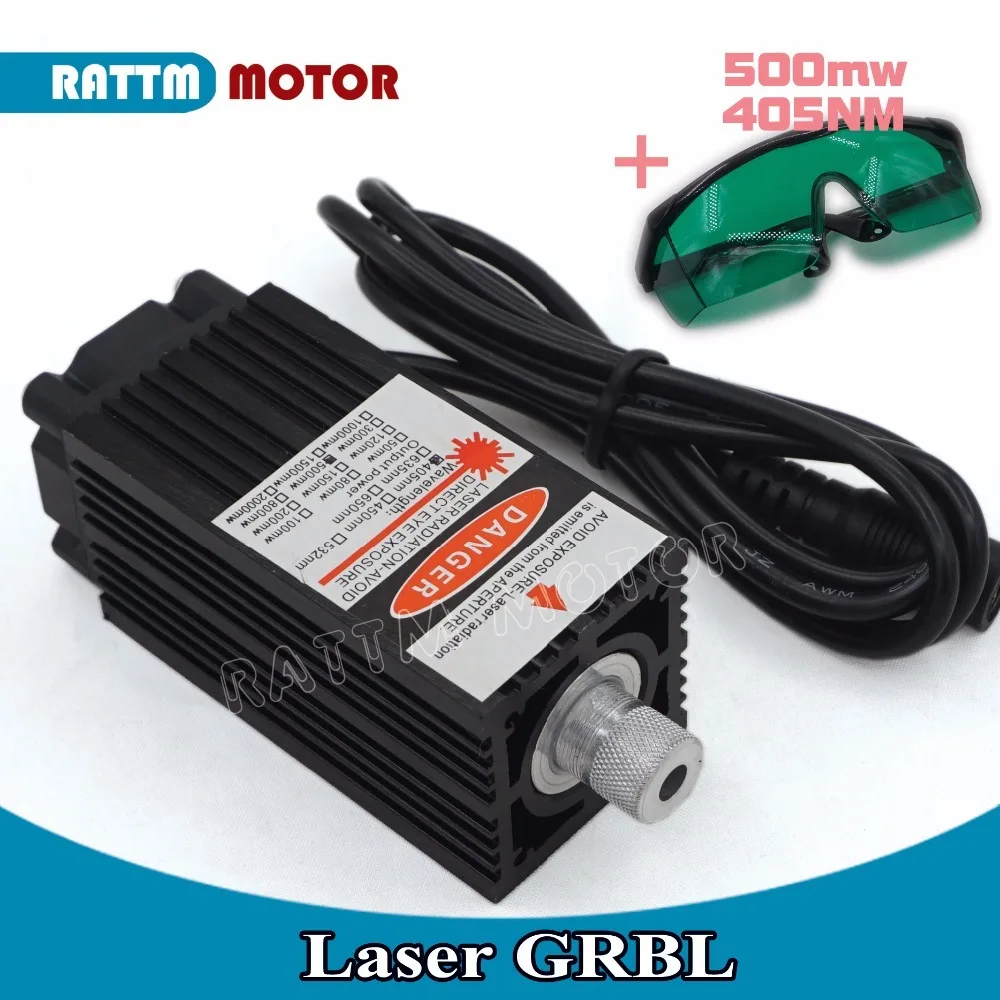5500mw/2500mw/500mw 450NM focusing blue laser module laser engraving Head and cutting+ safety goggles for CNC Engraving Milling