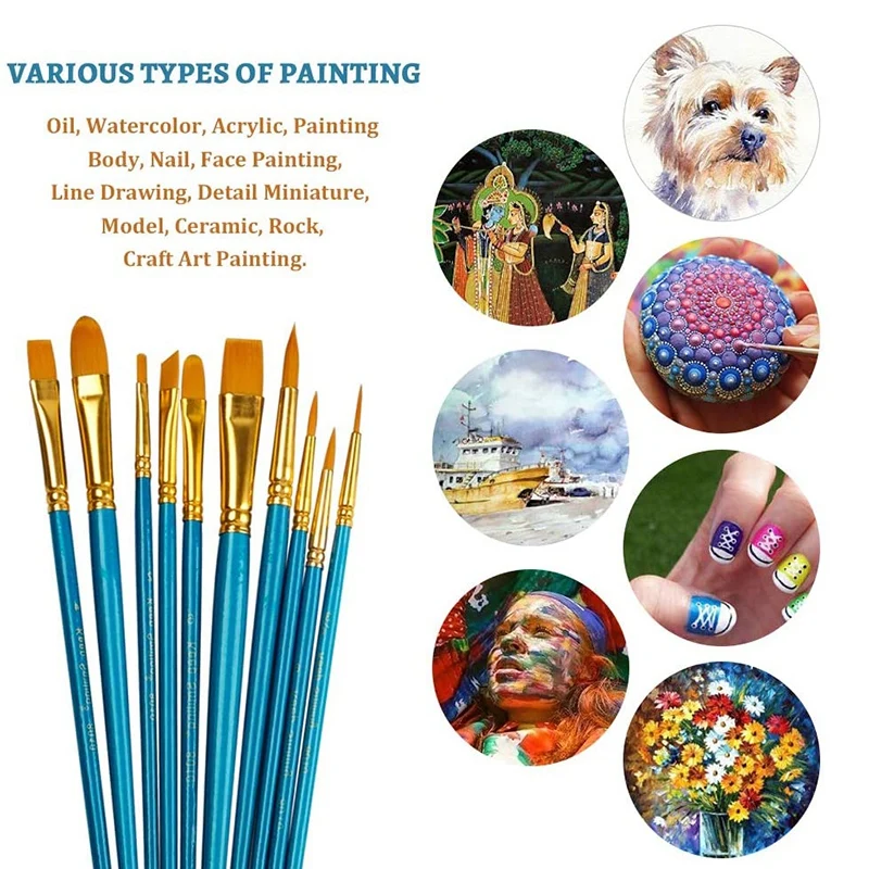 

20Pcs Paint Brushes with 5Pcs Paint Tray Palettes Paint Pallet and Brush Set for Acrylic Oil Watercolor Painting