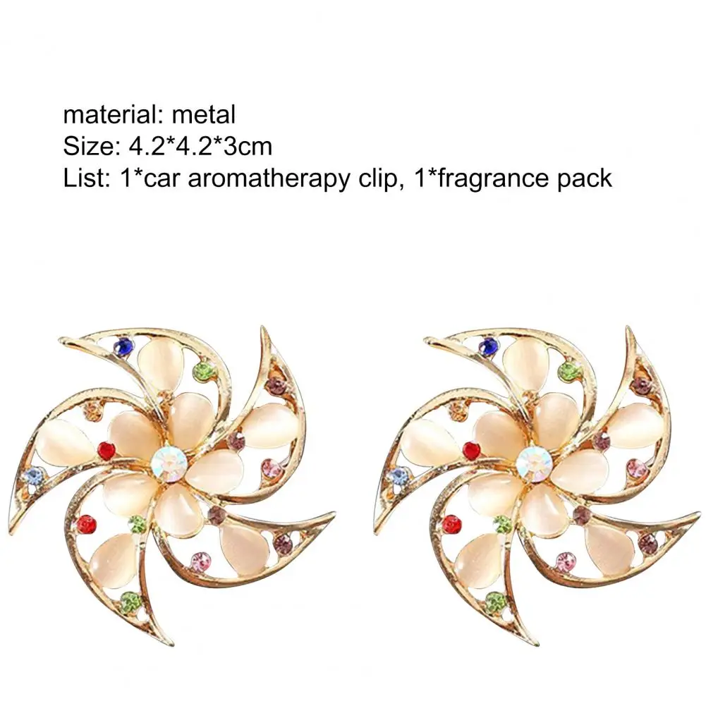 

80% Hot Sales!! Car Air Freshener Irregular Design Fixable Colorful Rhinestone Windmill Car Perfume Clip for Decoration