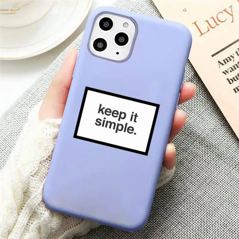 

Positive Good Vibe Happy Trust Funny Phone Case Candy Color Violet for iPhone 11 12 pro XS MAX 8 7 6 6S Plus X SE 2020 XR