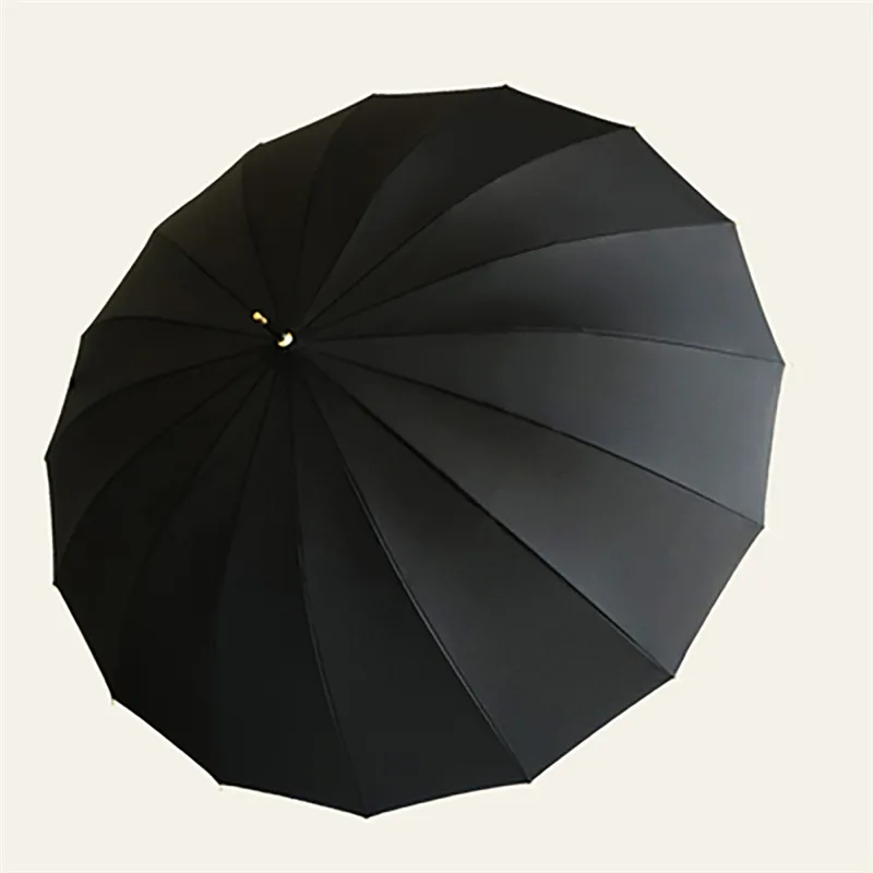 Curved Black Женский Ветрозащитный Зонт от дождя женский зонтик с длинной ручкой двойной складной зонтик De Mujer зазор 50RR069 - Цвет: Curved Black