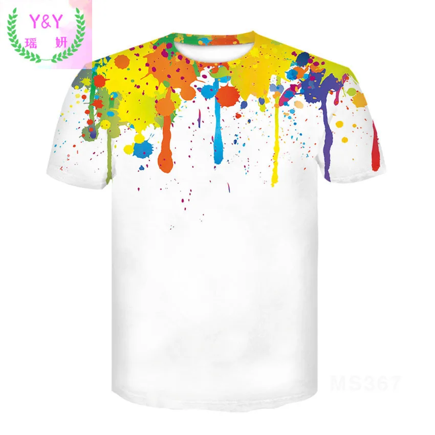 

Casual Rainbow Paint T Shirt Streetwear Men Colorful Women Fashion T-shirt Harajuku Kids Shirts Oversized Tshirt Anime 3d Print