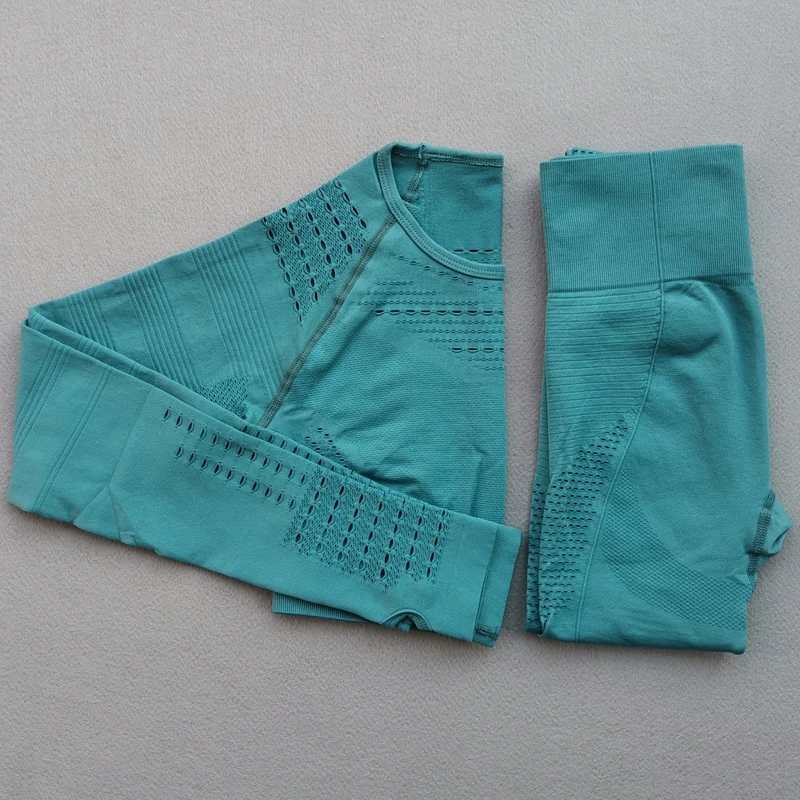 Женский комплект для спортзала йоги бесшовная одежда тренировок спортивная