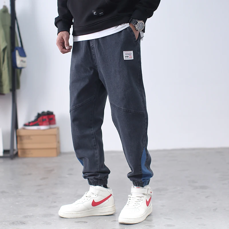 Мужские синие джинсы в стиле хип хоп Японская уличная одежда мужские 2020 брюки