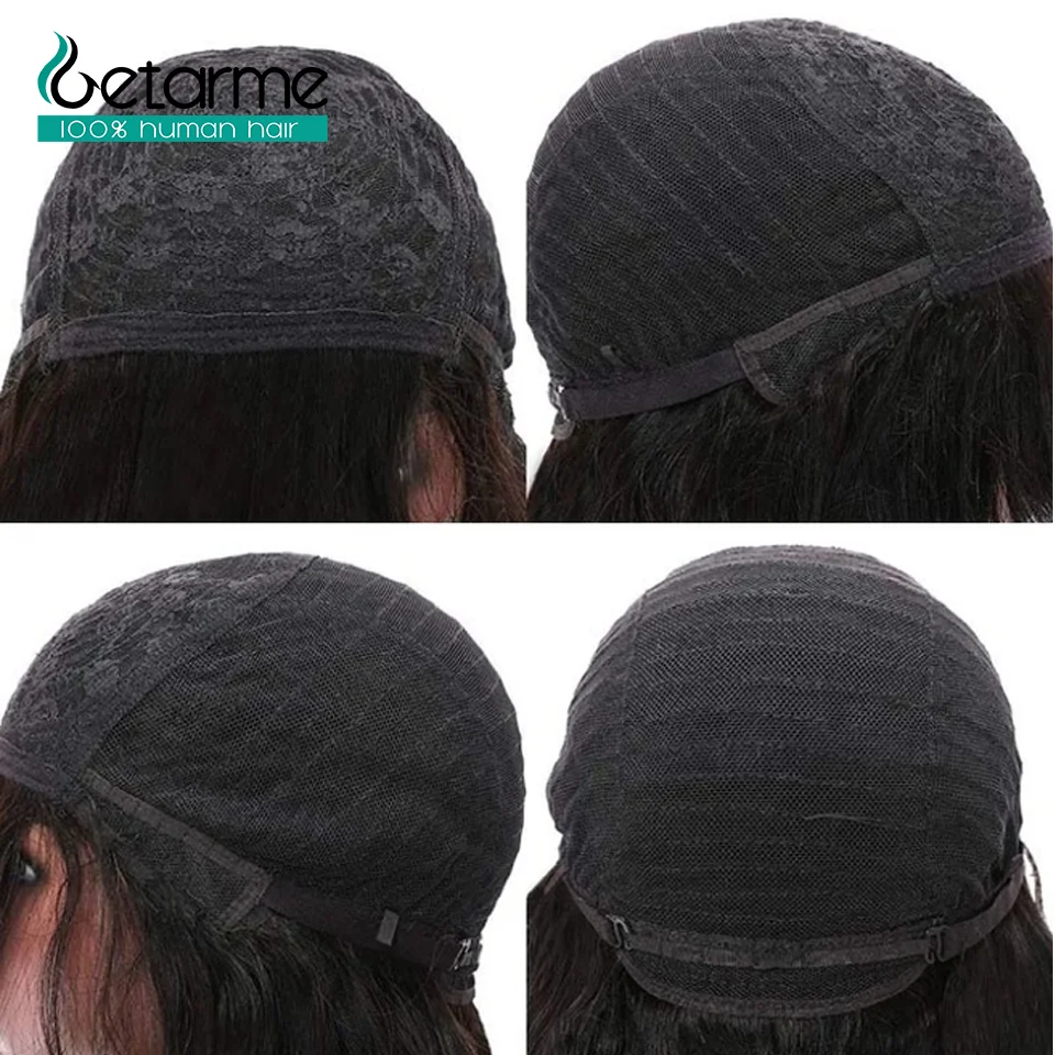 Парики из натуральных бразильских волос с челкой полностью машинно