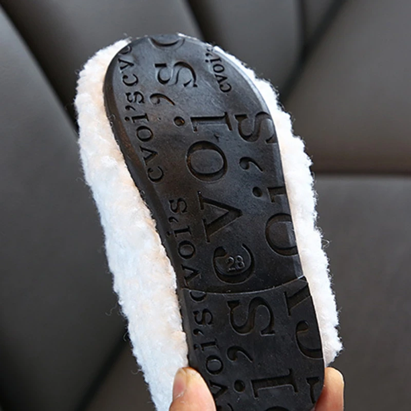 

Winter Children Casual Cotton Shoes Girls Lamb Wool Plus Velvet Cute Princess Warm