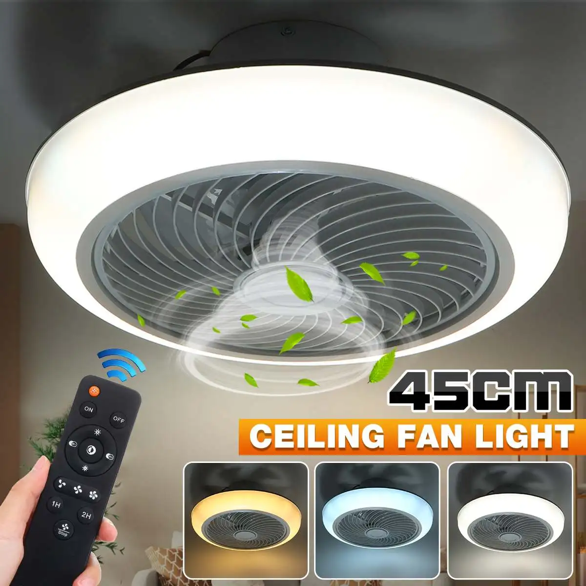 

36W/72W 110V/220V 45cm Dimmable LED Ceiling Fan Light Remote Control Fan With Lighting Adjustable Wind Speed LED Air Cooler Lamp