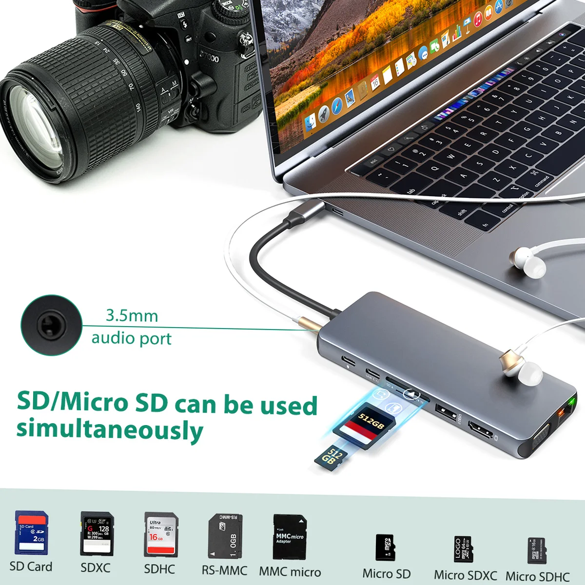 USB-концентратор dodocool 14 в 1 для MacBook Android Windows USB 2 0 | Компьютеры и офис