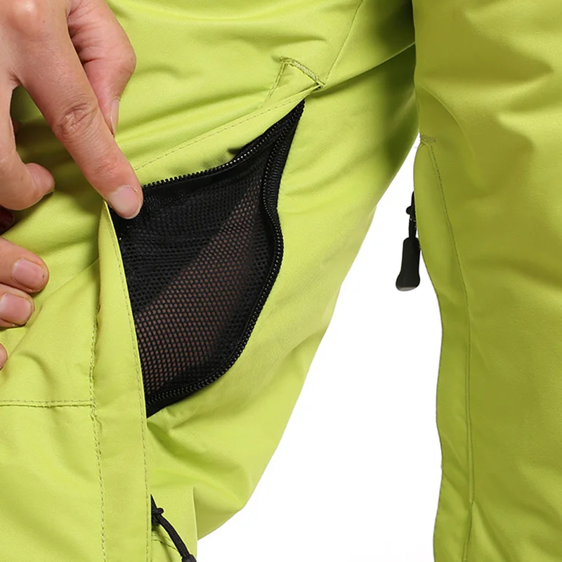 Женские лыжные брюки со съемными ремнями двухслойные водонепроницаемые