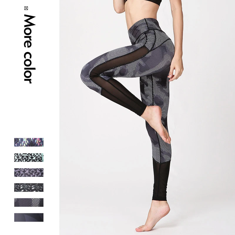 

Printed High Waist Leggings Women Seamless Elastic Sports Yoga Pants Hip-lifting Breathable Running Fitness Training Leggings