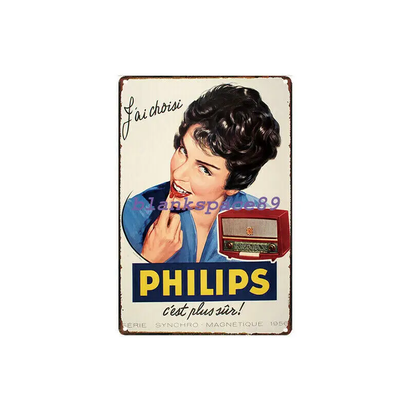 

Metal Tin Sign philips radio Bar Pub Home Vintage Retro Poster Cafe ART