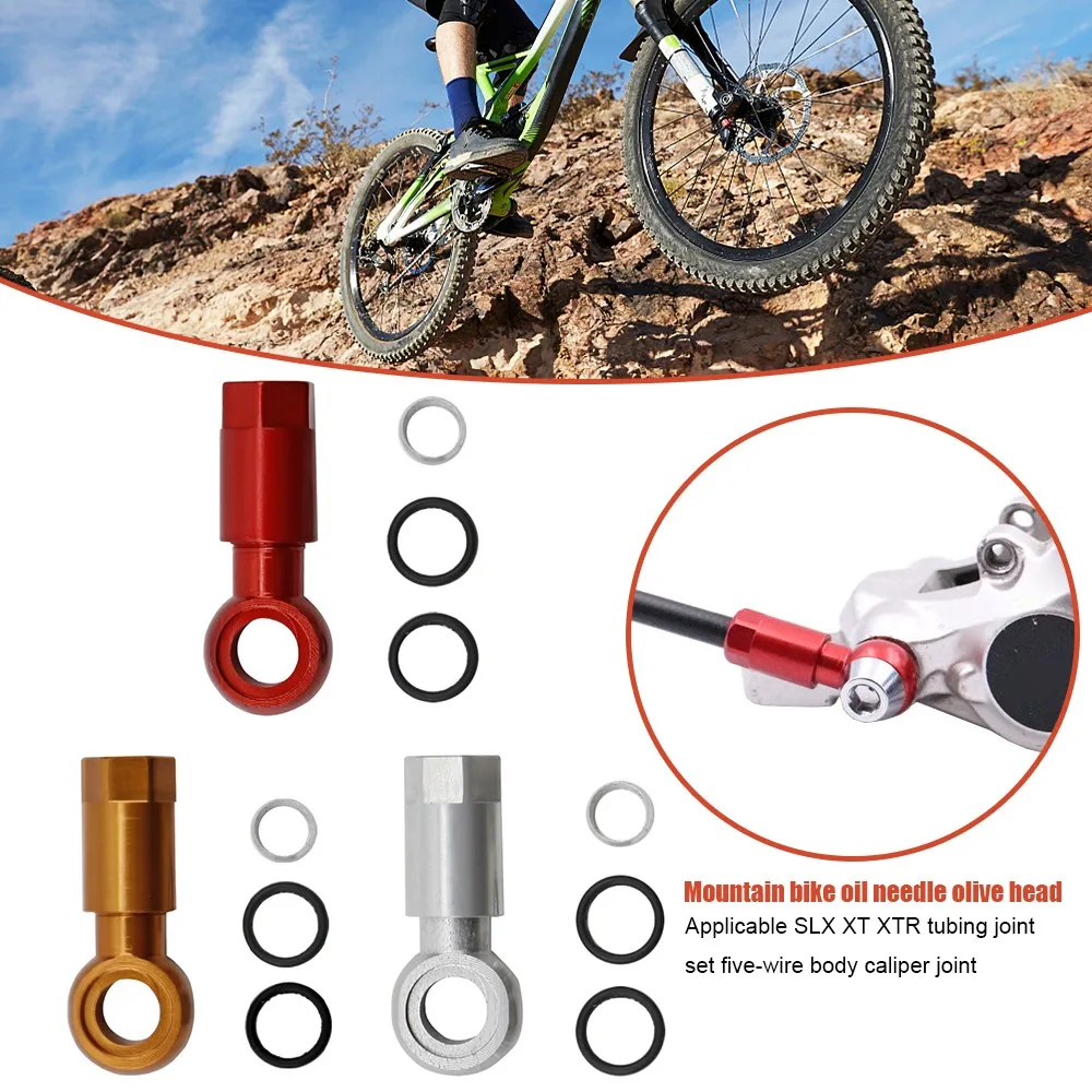 

Mountain Bike Oil Needle Olive Head Connector Five-Wire Bicycle Hydraulic Disc Brake Tubing Connector Set For SLX XT XTR
