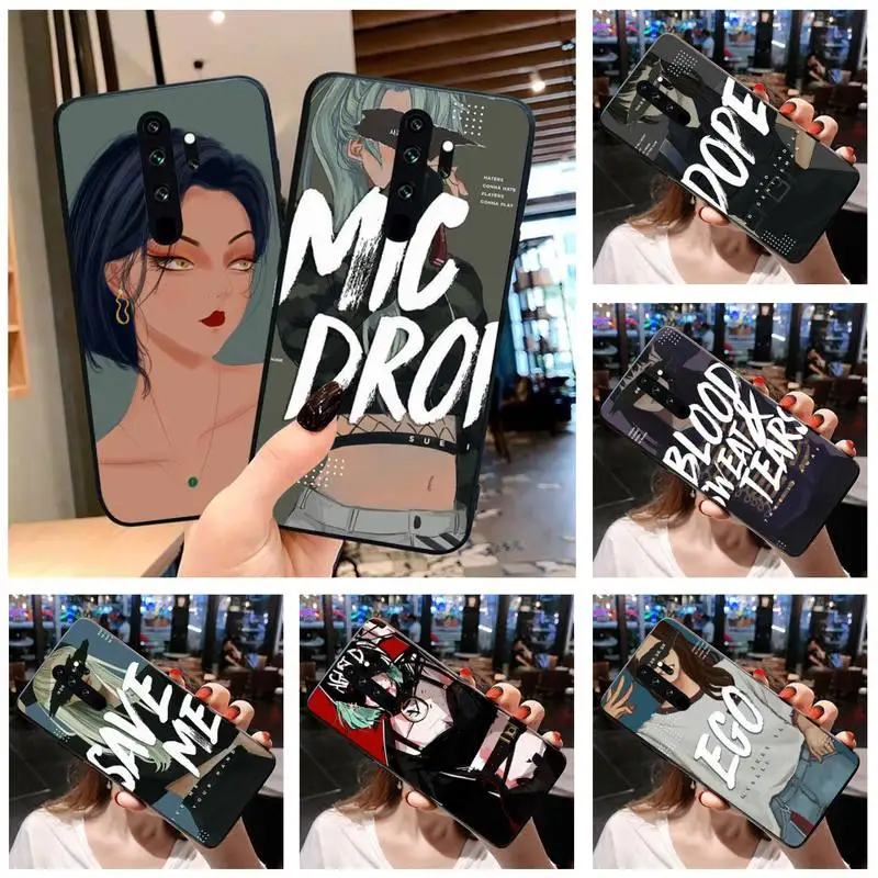 Pepakomi Bts идеальный мягкий черный чехол для телефона Redmi Note 9 8T 8A 7 6 6A Go Pro Max K20