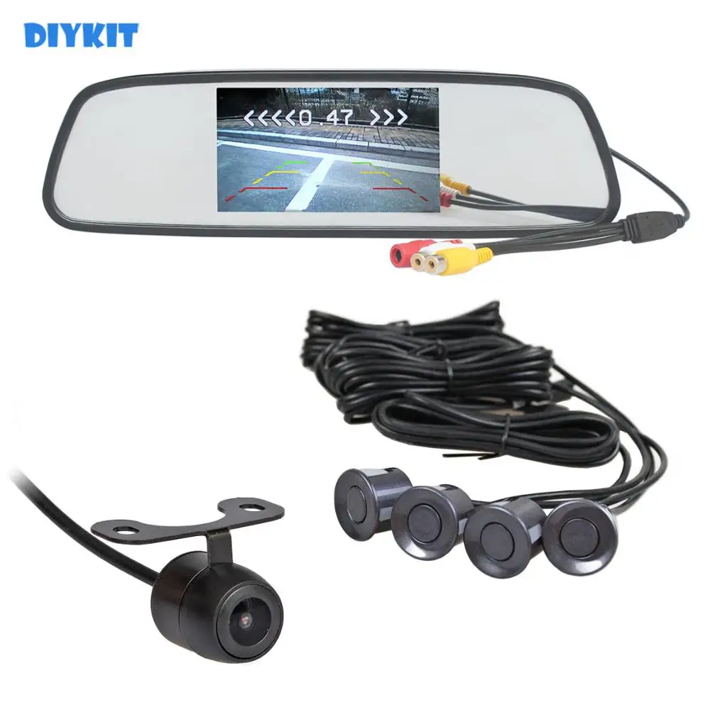 Зеркало заднего вида DIYKIT с 5 &quotмонитором и камерой парковочный радар 4