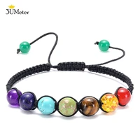 3umeter 7 chakra bracelets for women adjustable healing balance yoga beads bracelet braided rope natural stone bracelet jewelry