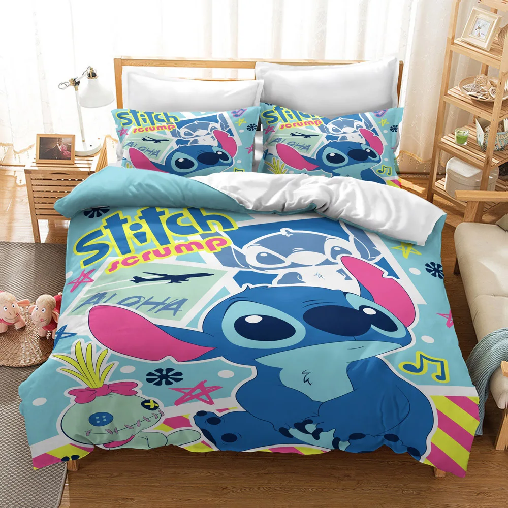 Lilo e Ponto Conjunto de Cama Decoração do Quarto para Crianças Disney Casa Colcha Capa Twin Menino Menina Rainha Rei Tamanho Conjunto 3d 6 Conjuntos de cama