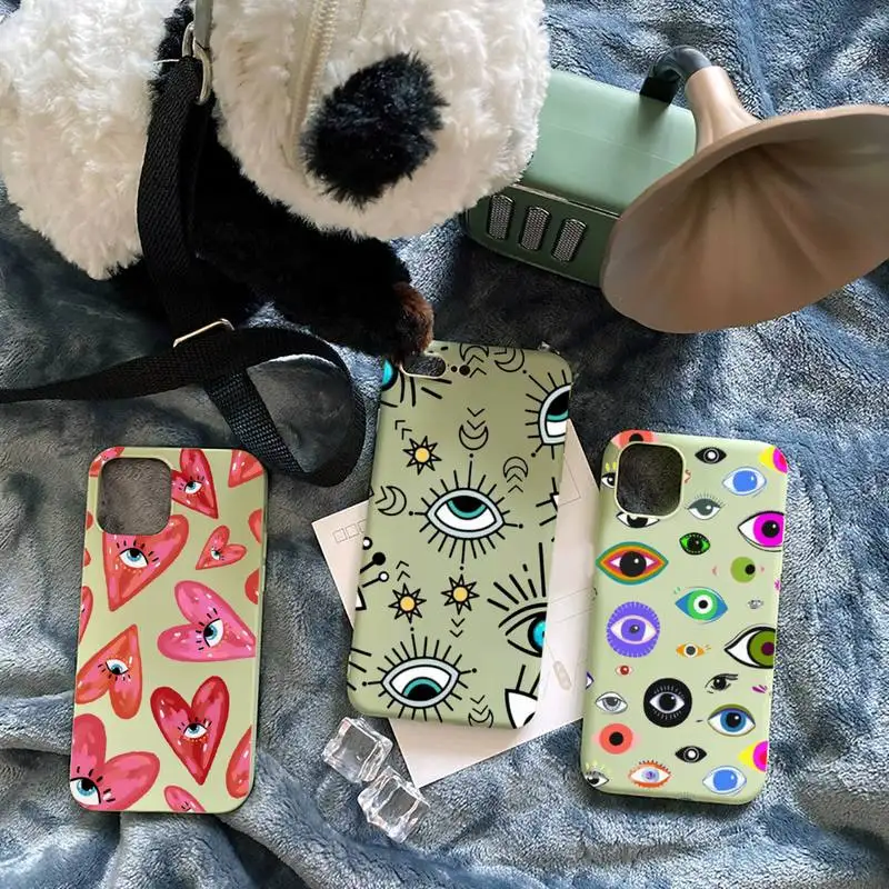 

Evil Eye Third Eye Phone Case Candy Color for iPhone 6 7 8 11 12 s mini pro X XS XR MAX Plus