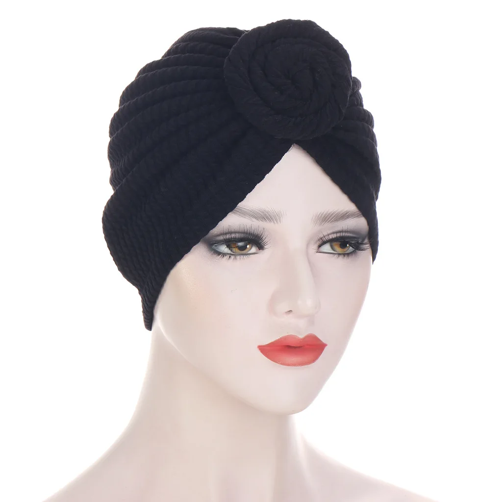 

Twisted Hijab Caps Women Muslim Stretch Turban Cap Fashion Cross Knotted Night Cap Cotton Sleep Hat Headwrap Hair Accessories