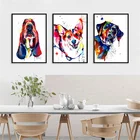 Красочные Животные Собака Французский бульдог Лабрадор Картина на холсте постеры и принты настенные картины для гостиной домашний декор